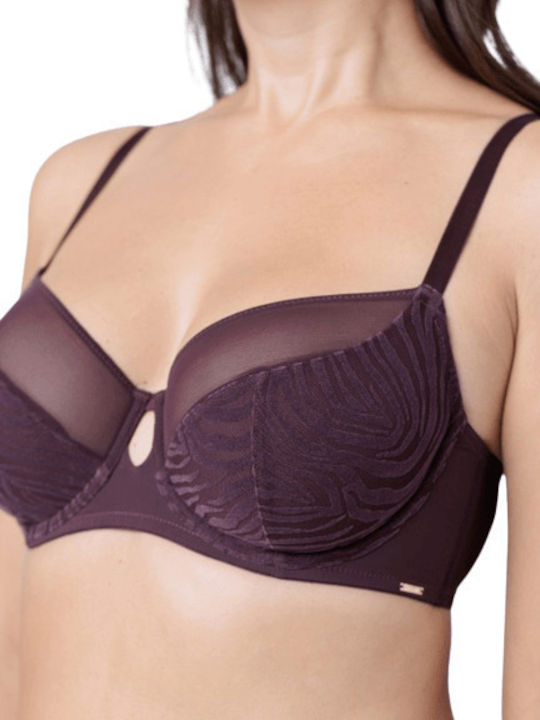 Burgundy Sutien fără căptușeală cu Baloane