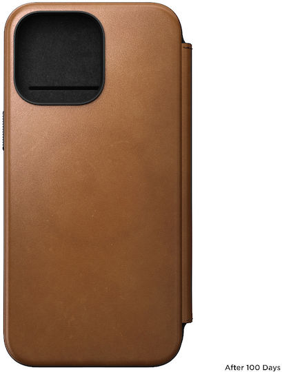 Nomad Modern Folio Brieftasche Leder 0.75mm Braun (iPhone 15 Pro Max)