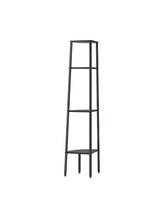 Corner Black Bookcase 45.5x31.5x150 cm