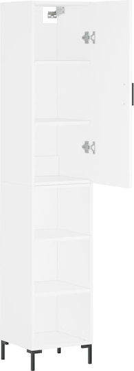Wohnzimmer Nischenschrank aus Spanplatte Weiß 34,5x34x180cm