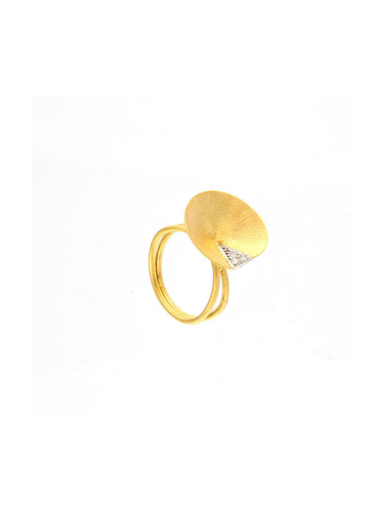 Ios Women's Gold Ring with Diamond 18K