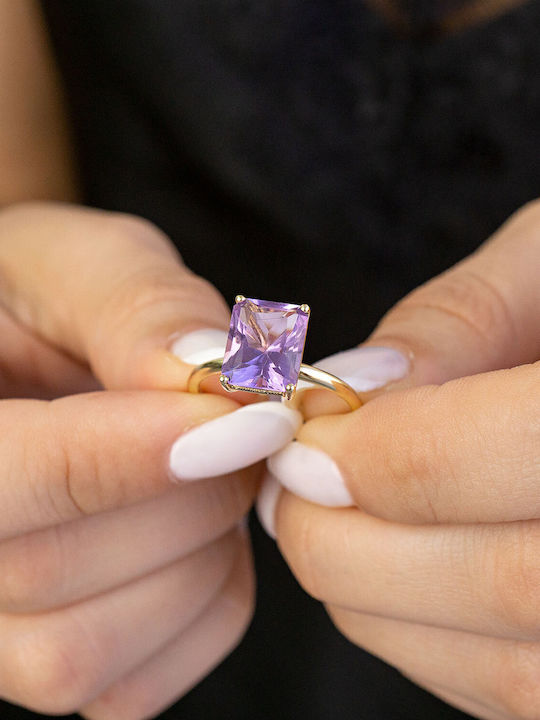 Kiriakos Gofas Ring with Stones made of Gold 14K