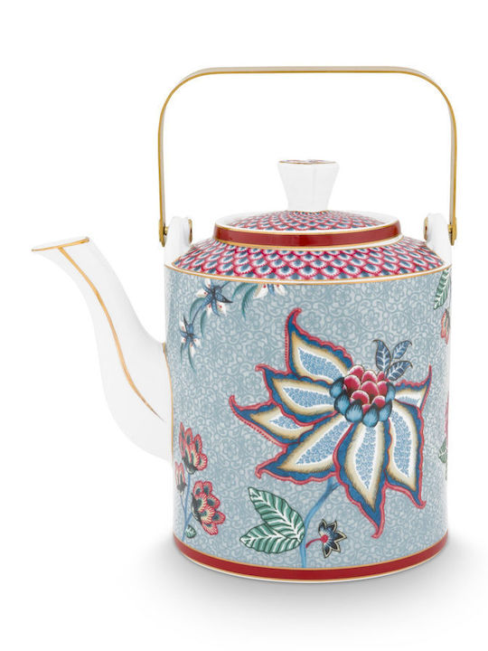 PiP Studio Flower Festival Teapot Blue 1000ml