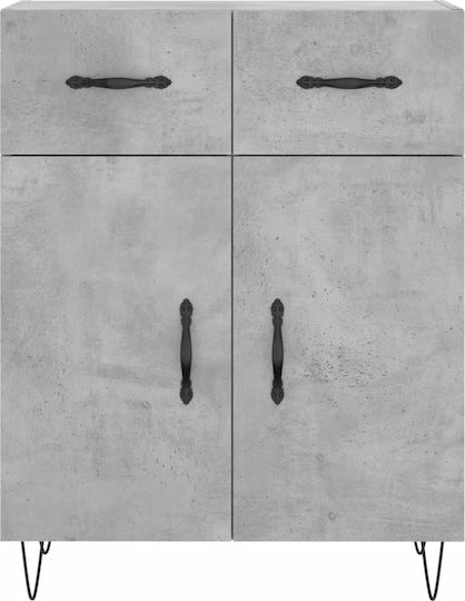 Bücherregal Grau 69.5x34x180cm