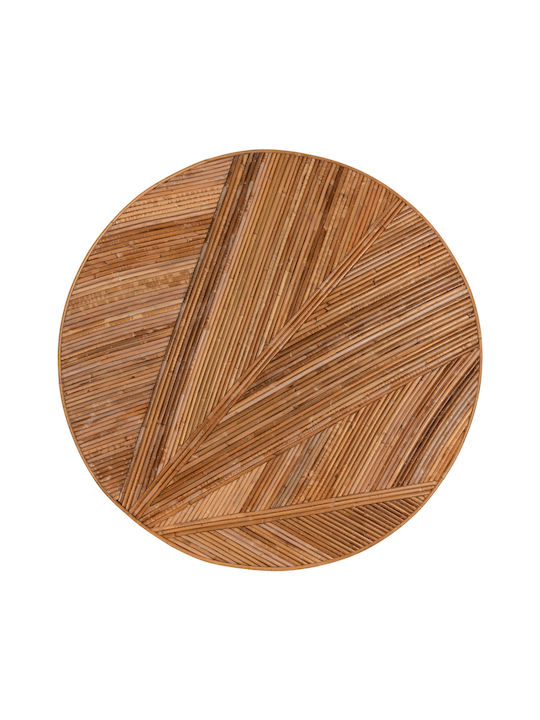 Masă Laterală Rotundă Din Bambus Natural L51xL51xÎ50cm