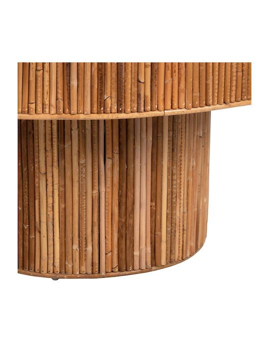 Masă Laterală Rotundă Din Bambus Natural L51xL51xÎ50cm