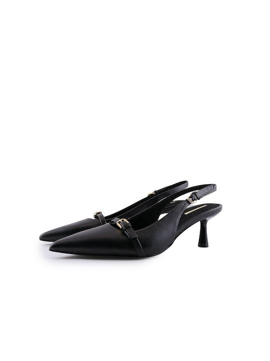 Baroque Black Medium Heels