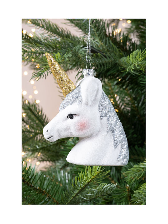 Hängender Weihnachtsbaumschmuck Pony Weiß 4,5x9,5cm
