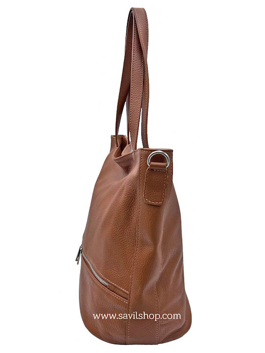 Savil Leder Damen Tasche Schulter Tabac Braun