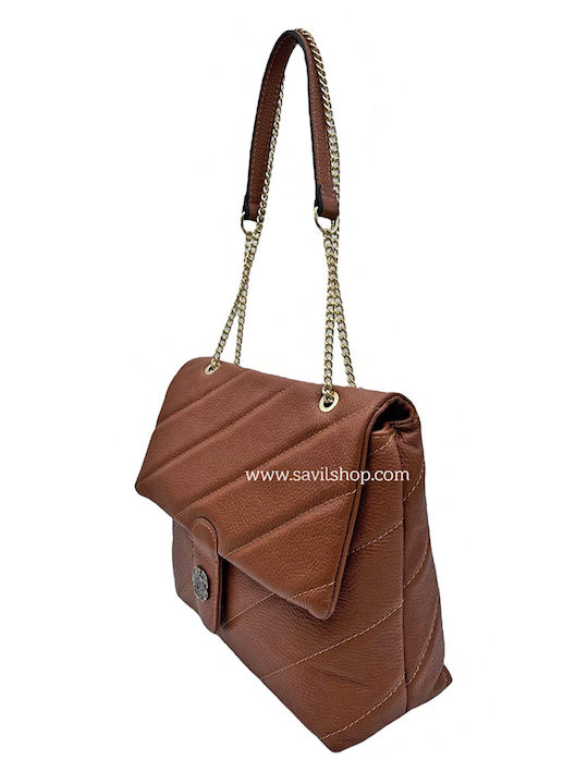 Savil Leder Damen Tasche Schulter Tabac Braun