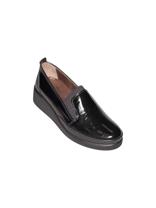 Tatoo Patent Leather Women's Moccasins in Black Color