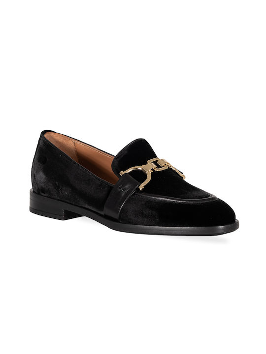 Frau Leder Damen Loafers in Schwarz Farbe