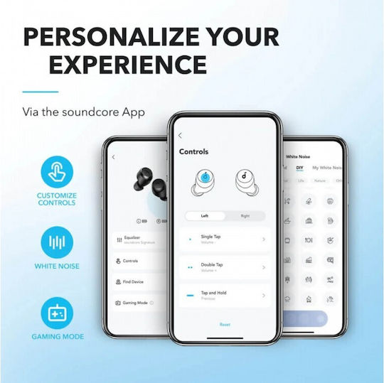 Soundcore by Anker A25i In-ear Bluetooth Handsfree Ακουστικά με Αντοχή στον Ιδρώτα και Θήκη Φόρτισης Μαύρα