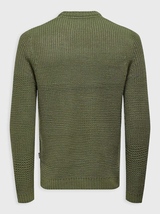 Only & Sons Herren Langarm-Pullover Khaki