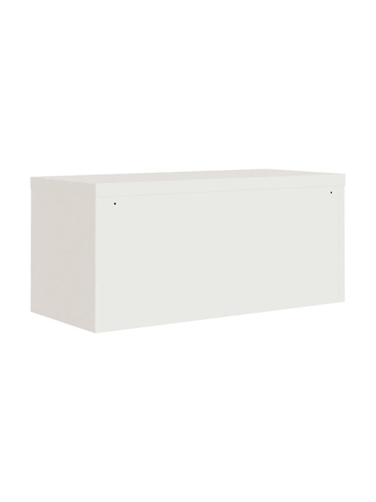 În picioare pe podea de Birou Metalică cu încuietoare Alb 90x40x220cm