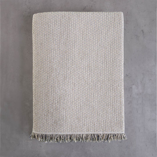 Rythmos Honey Ριχτάρι Πολυθρόνας Δύο 'Οψεων Chenille 180x160εκ. Γκρι-Καφέ