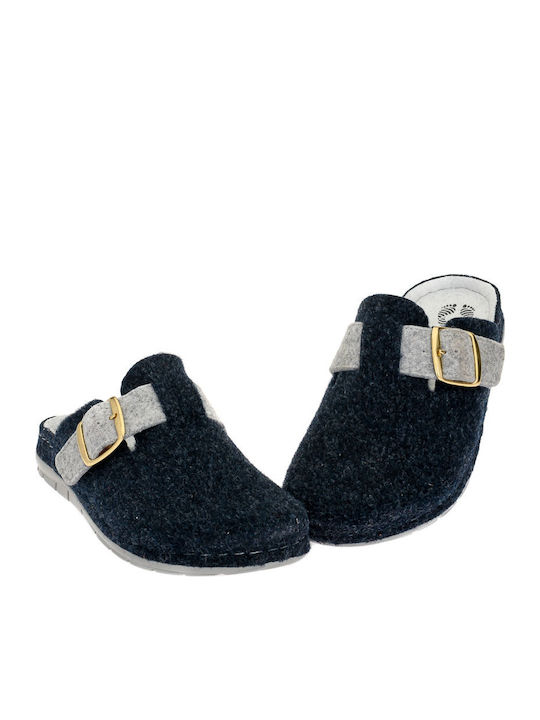 Anatomical Leather Women's Slippers Blue
