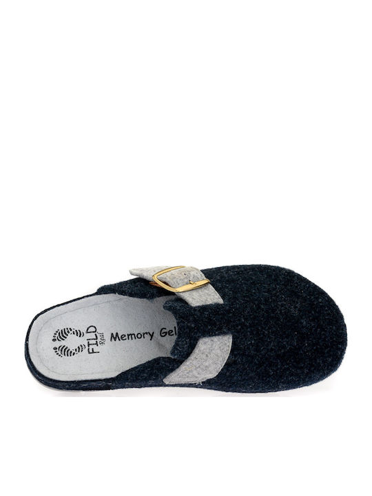 Anatomical Leather Women's Slippers Blue