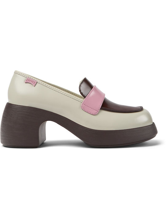 Leather Beige Heels