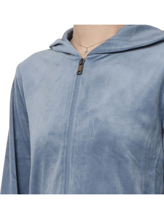 Rebel Women's Sweatshirt Jacket Hooded Windward Blue