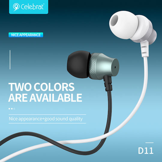 Celebrat D11-WH In-ear Handsfree με Βύσμα 3.5mm Λευκό