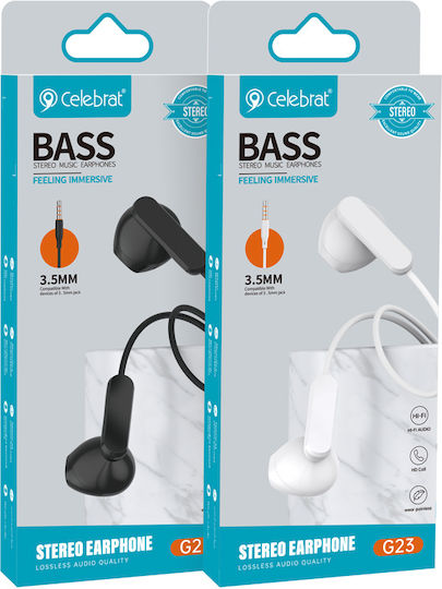 Celebrat G23-WH Earbuds Handsfree με Βύσμα 3.5mm Λευκό