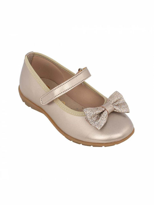 Ricco Mondo Kids Anatomic Leather Ballerinas with Hoop & Loop Closure G