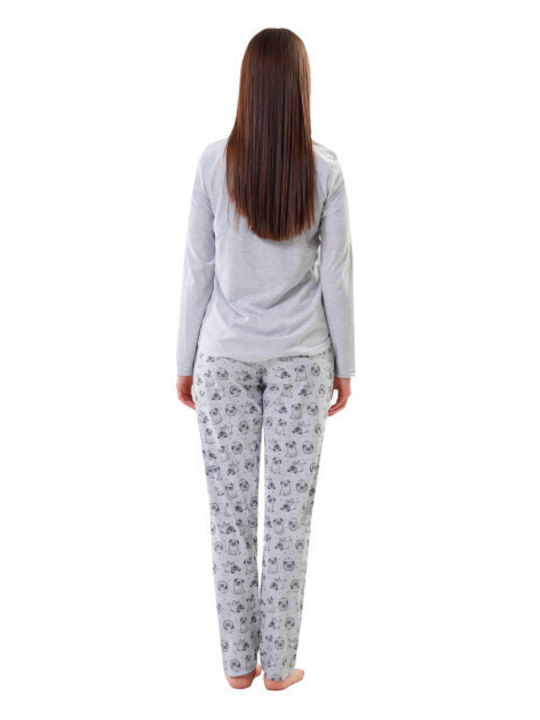 Vienetta Secret Winter Damen Pyjama-Set Gray