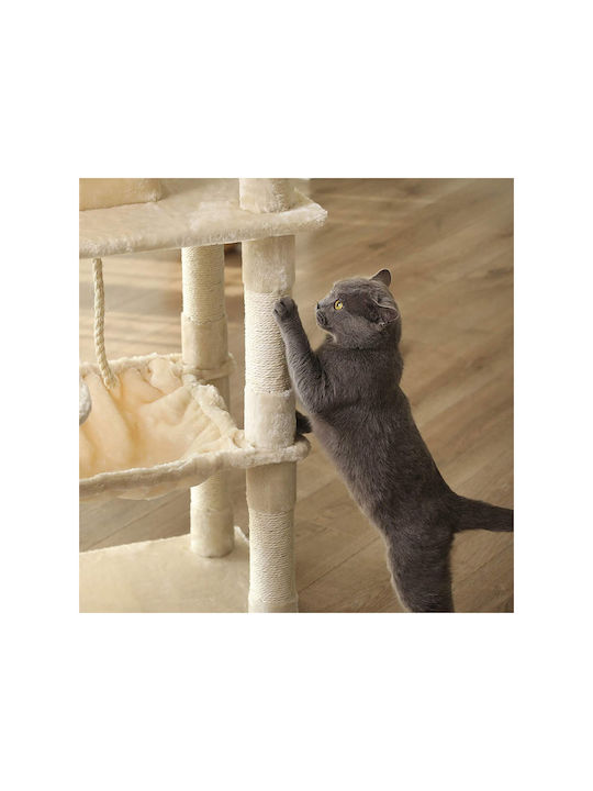 Feandrea Scratching Post Cat Trees Beige 5 levels 55x45x143cm