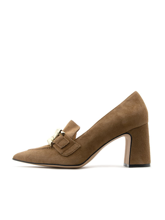 Altramarea Suede Brown Medium Heels