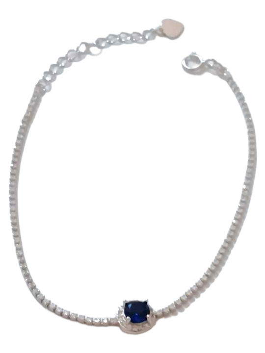 Prince Silvero Women's Riviera Bracelet in Silver with Zircon 16cm