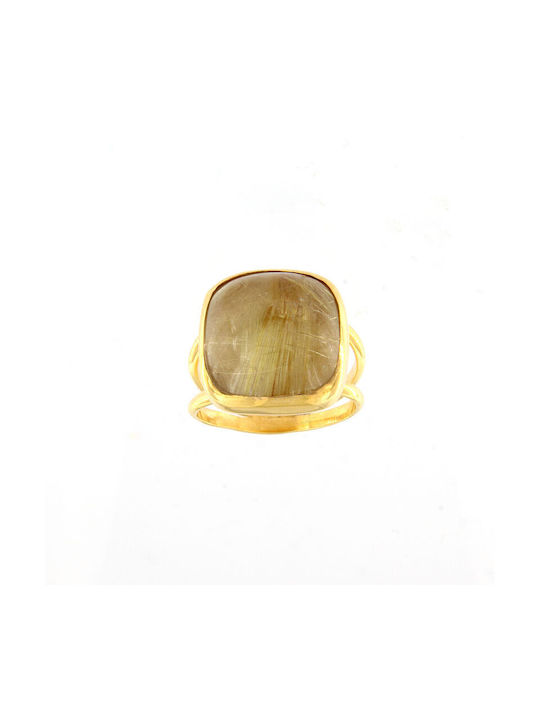 Ios Women's Gold Ring with Stone 18K