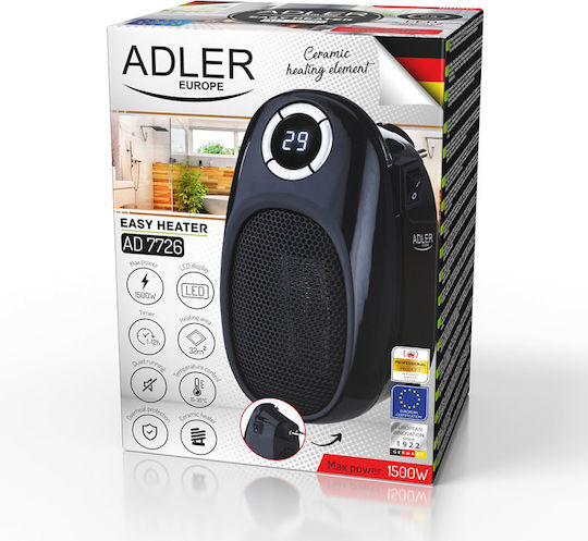 Adler Αερόθερμο Δωματίου Δαπέδου Μαύρο 1500W