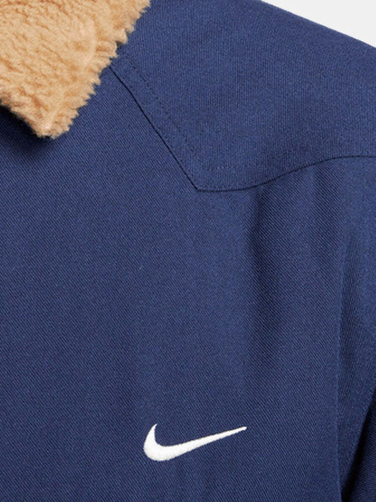 Nike Ανδρικό Πουκάμισο Μακρυμάνικo Navy Μπλε