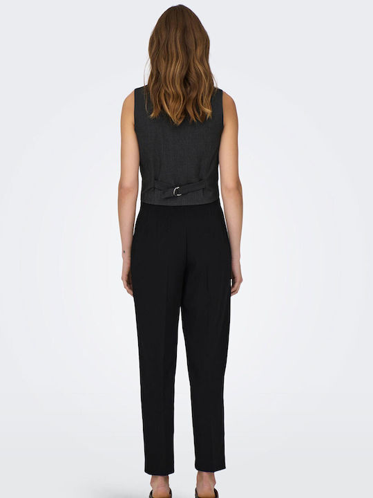 Only Women's High-waisted Fabric Trousers Black