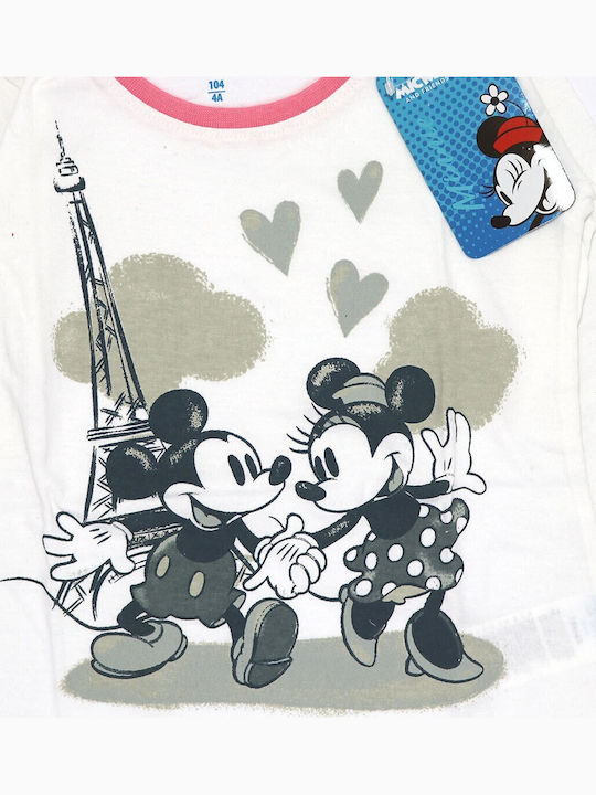 Disney Детска пижама Зимна Бяла Minnie Mouse