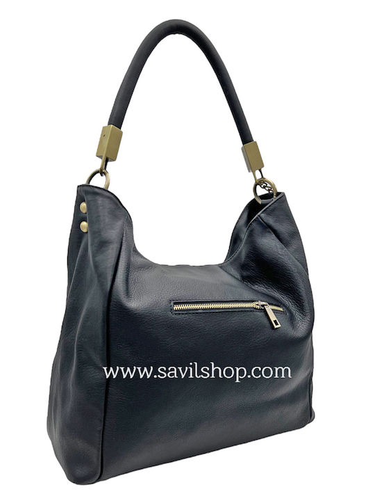 Savil Leder Damen Tasche Schulter Schwarz