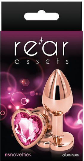 Ns Novelties Rear Assets Heart Анална тапа Small Pink Rose 7см
