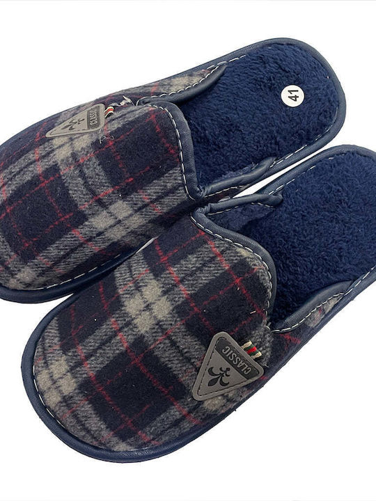 Ustyle Men's Printed Slippers Blue