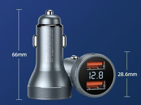 Remax Car Charger 45W Fast Charging with Ports: 1xUSB 1xType-C