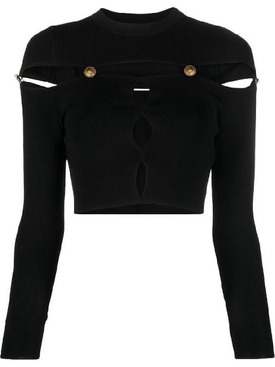 Damen Langarm Pullover Schwarz