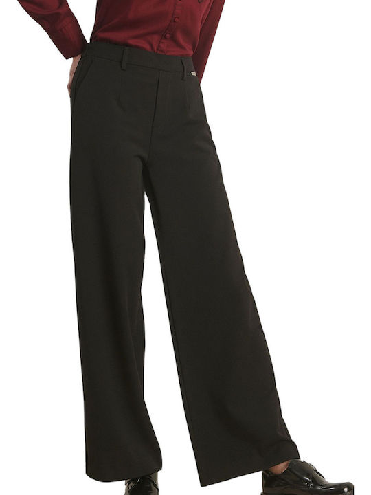 attrattivo Damen Stoff Palazzohose Schwarz