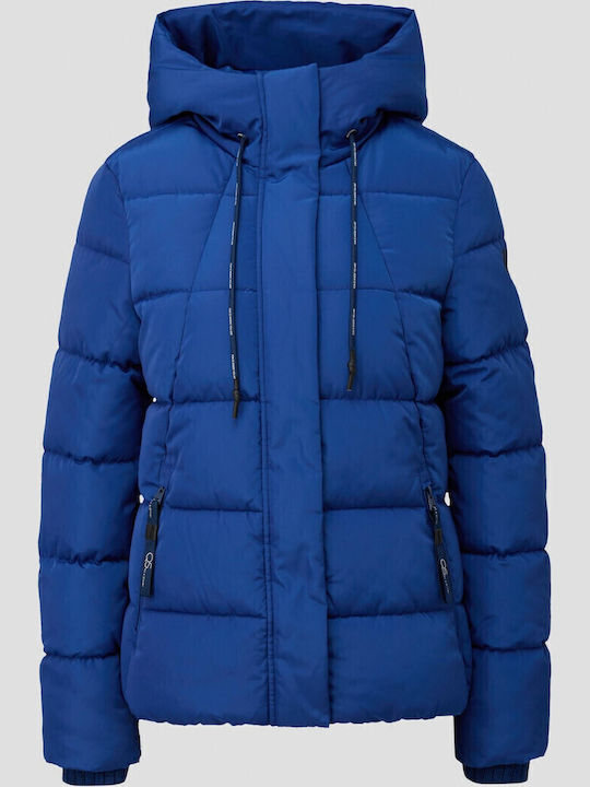 Kurz Damen Puffer Jacke für Winter Blau