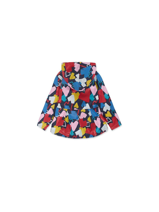 Tuc Tuc Waterproof Girls Trench Coat Multicolour with Ηood