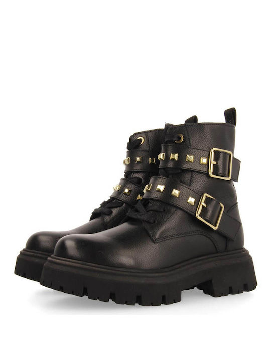 Gioseppo Kids Leather Boots with Zipper Black