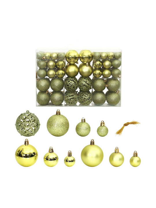 vidaXL Christmas Glass Ball Ornament Green 100pcs