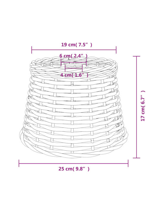 vidaXL Rotund Abajur Maro cu Diametru 25cm