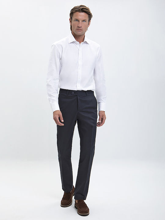 Vardas Men's Trousers in Slim Fit Navy Blue