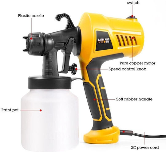 Pistol Electric De Vopsit 500W Cu Recipient 0.8lt