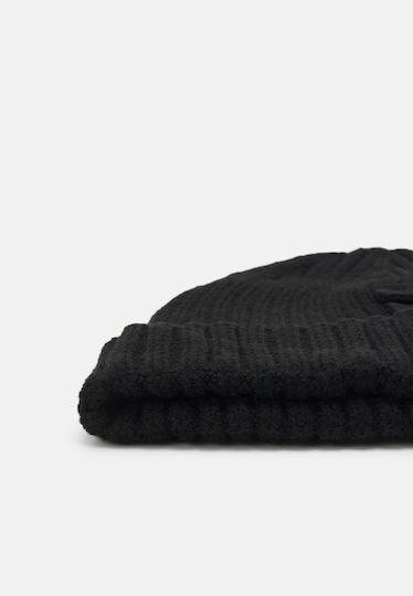 Beanie Unisex Beanie with Rib Knit in Black color
